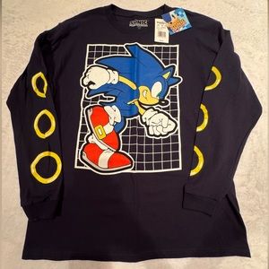 Sonic the Hedgehog Youth Size XL Navy Long Sleeve Shirt New With Tags